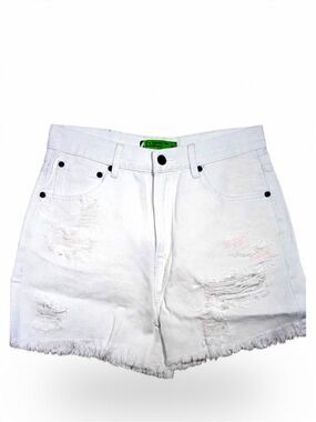 NWT SR vs Sandrine Rose x Free People White Distressed Bermuda Shorts Size 28